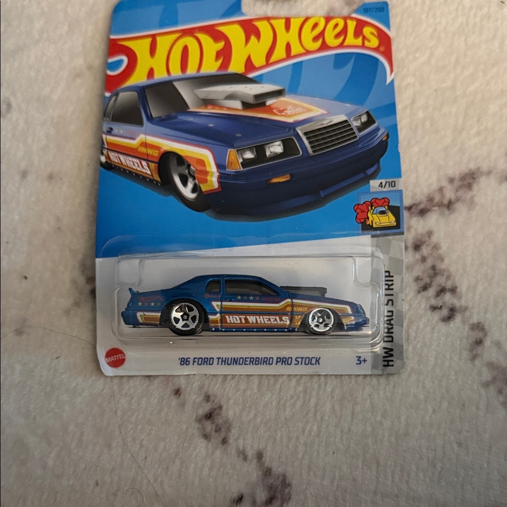 '86 Ford Thunderbird Pro Stock Toy Car - Blue